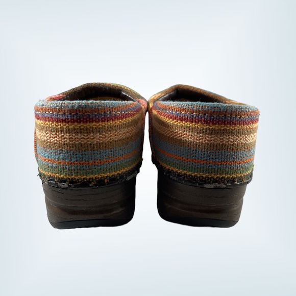 DANSKO- Toddler Clog- Multi Color Stripe Fabric Size 28 / 11 Little Kid - Picture 6 of 8